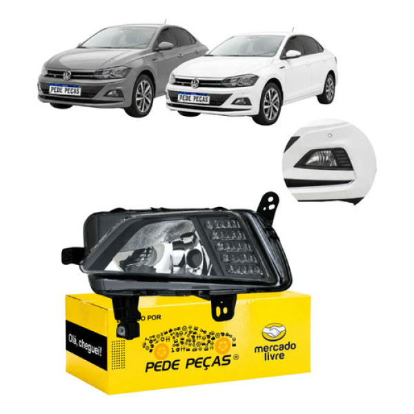 Farol Milha Auxiliar Vw Virtus 2018 19 20 21 2022 C/led Le Cristal