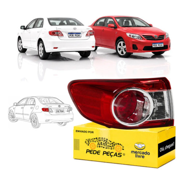 Lanterna Sinaleira Canto Toyota Corolla 2012 A 2014 S/led Le Esquerdo/motorista Vermelho Cristal