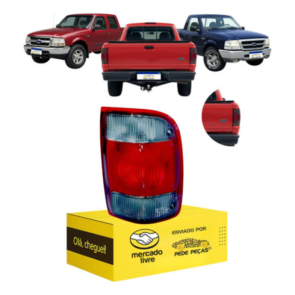 Lanterna Traseira Ford Ranger 1998 99 A 03 2004 Fumê Ld Direito/passageiro Bicolor Fumê