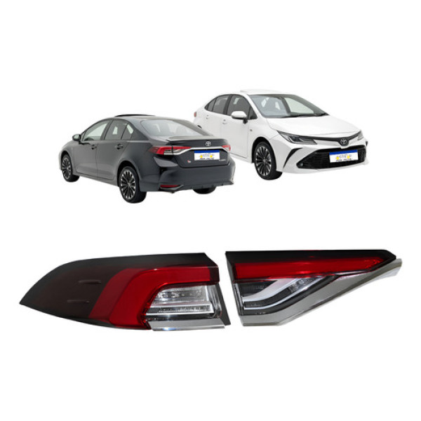 Par Lanterna Sinaleira Traseira Corolla 2020 A 2026 L.e Led Esquerdo/motorista Vermelho