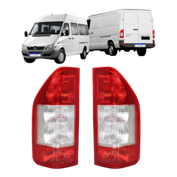 Par Lanterna Mercedes Sprinter 2003 2004 2005 2006 07 A 2010 Direito Vermelho