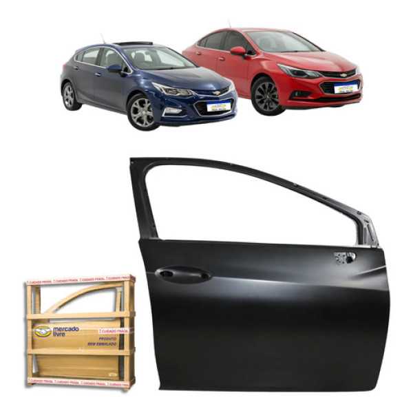 Porta Dianteira Cruze Hatch 2017 18 19 20 A 2023 Nova Ld Dianteira Direito Preto