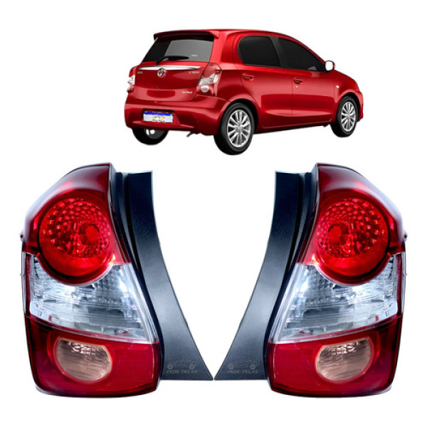 Par Lanterna Toyota Etios X Xs Xls 2013 2014 2015 2016 A 21 Ambos Lados Vermelho