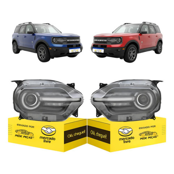 Par Farol Ford Bronco Sport 2021 22 23 24 2025 Full Led Novo Ambos Lados