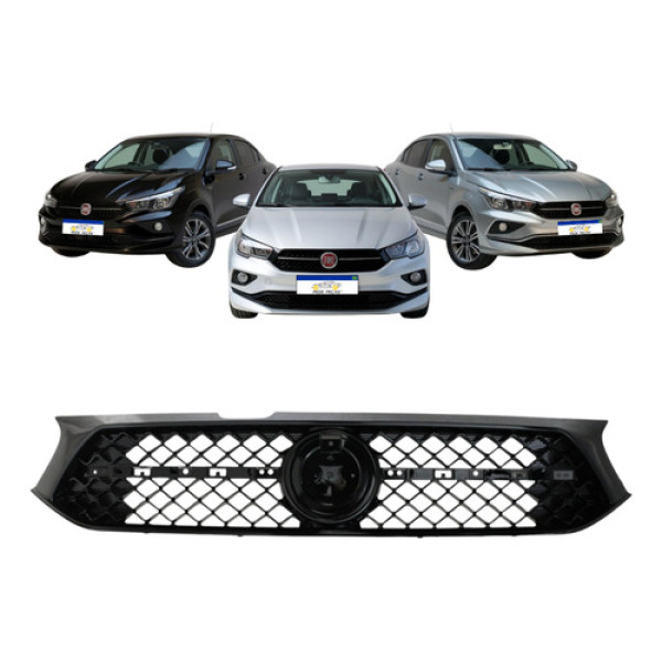 Grade Radiador Fiat Cronos 2017 A 2020 Black Piano Novo  Preto Black Piano