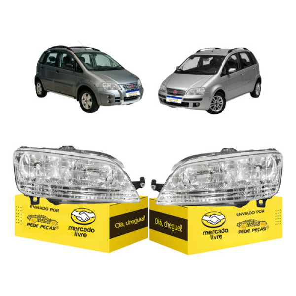 Par Farol Fiat Idea 2006 2007 2008 2009 2010 Ambos Lados