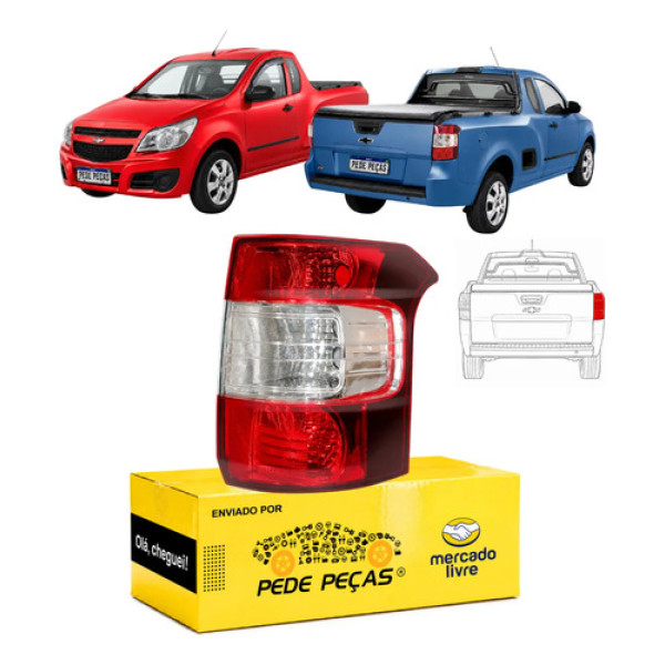 Lanterna Traseira Gm Montana 2011 A 2021 Ls Combo Novo Ld Direito/passageiro Vermelho
