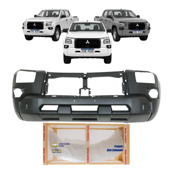 Parachoque Dianteiro Mitsubishi Triton 2026 2027 Preto Liso Para Pintura