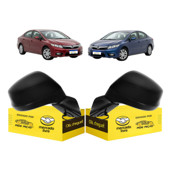 Par Retrovisor Honda Civic 2012 2013 2014 2015 2016 3 Fios