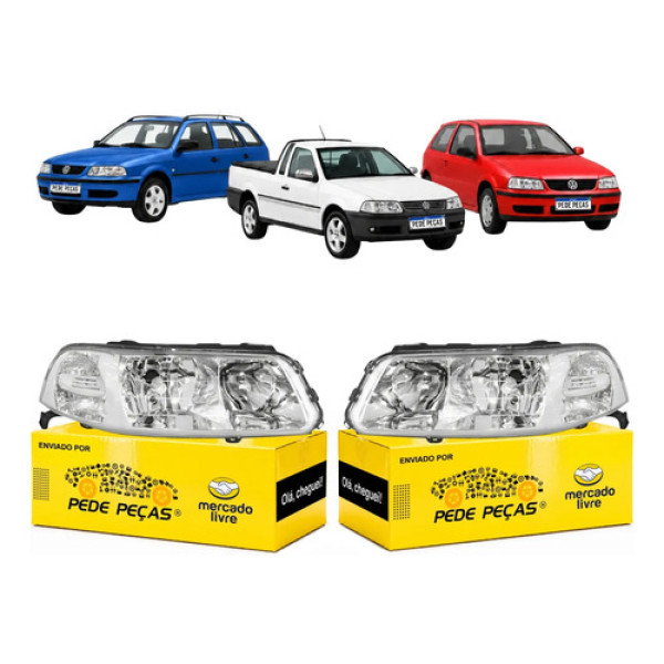 Par Sinaleira Vw Gol Saveiro Parati 2000 A 2005 Foco Duplo Ambos Lados
