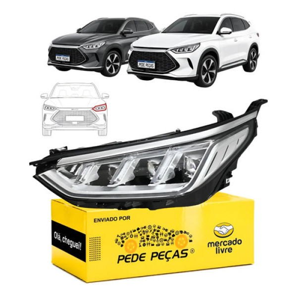 Farol Sinaleira Byd Song Plus 2023 A 2025 Full Led Novo Le Esquerdo/motorista
