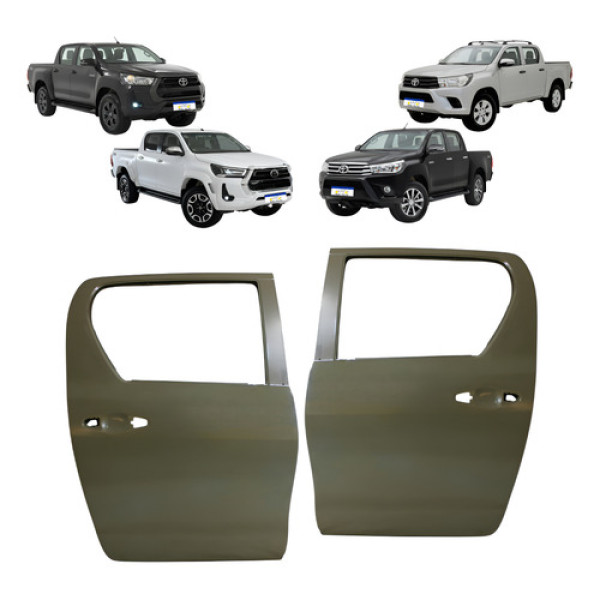 Par Porta Traseira Hilux 2016 A 2021 2022 2023 2024 2025 Traseira Ambos Os Lados Cinza