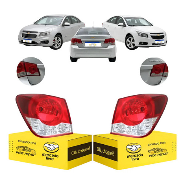 Lanterna Canto Cruze Sedan 2012 2013 2014 2015 2016 Nova Par Ambos Lados Vermelho