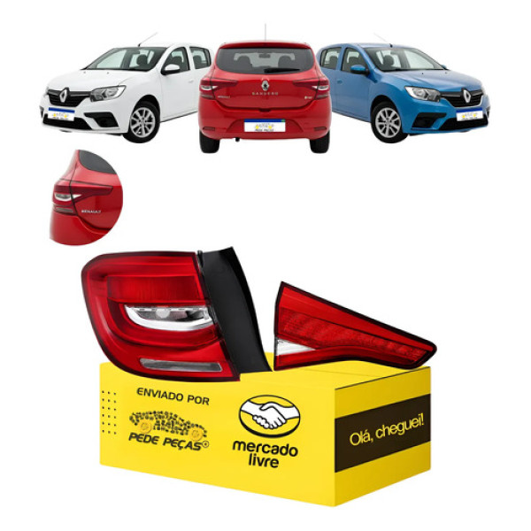Kit Lanternas Tampa Canto Sandero 2020 2021 2022 C/led L.e Esquerdo/motorista Cristal