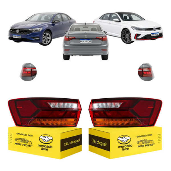 Lanterna Sinaleira Canto Jetta 2018 19 A 2026 Full Led Par Ambos Lados Vermelho