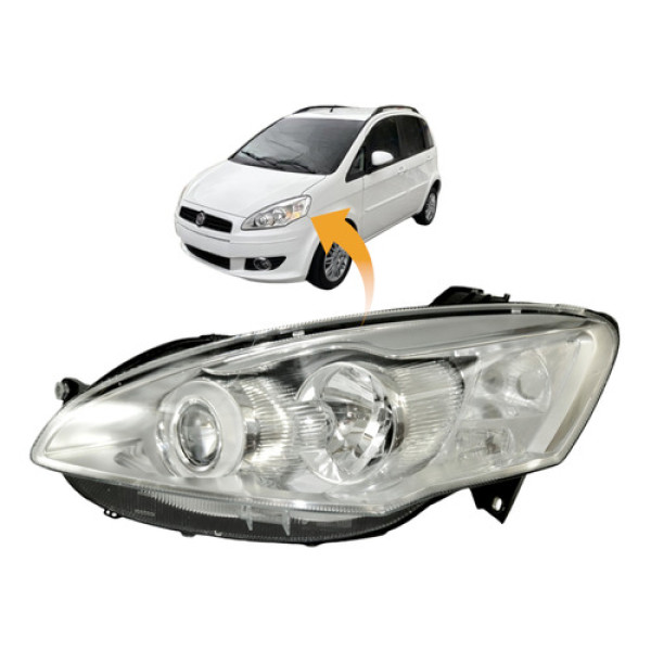 Farol Fiat Idea 2011 2012 2013 2014 2015 2016 Cromado Le Esquerdo