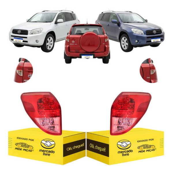 Lanterna Sinaleira Toyota Rav4 2006 2007 2008 C/led Par Ambos Lados Rosa