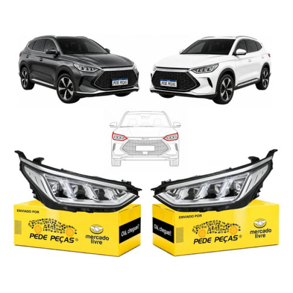 Par Farol Sinaleira Byd Song Plus 2023 2024 2025 Full Led Ambos Lados