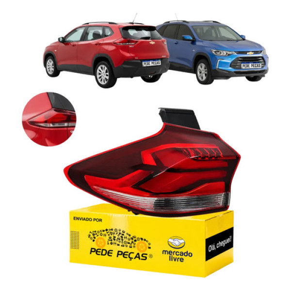 Lanterna Canto Esquerdo Tracker 2020 21 22 23 24 2025 C/led Esquerdo/motorista Vermelho Cristal
