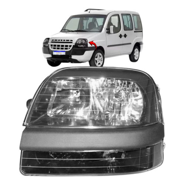 Farol Fiat Doblo 2002 2003 2004 2005 2006 2007 2008 2009 L.e Esquerdo