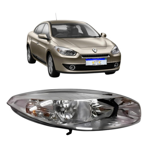 Farol Fluence 2011 A 2015 Elétrico C/motor S/projetor Ld Direito/passageiro