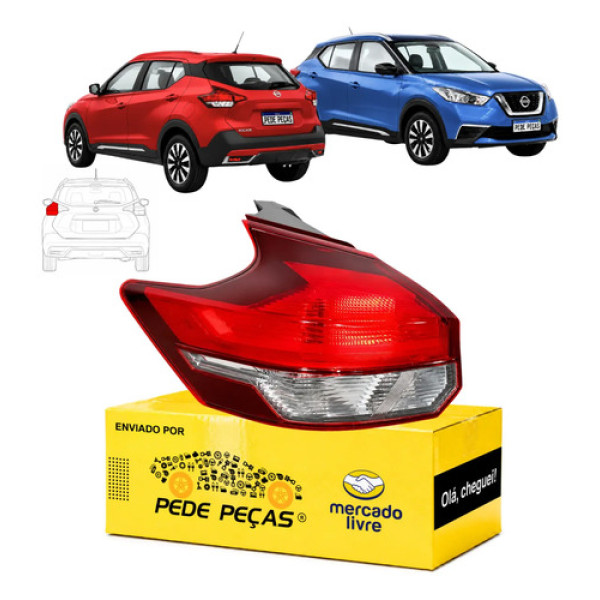Lanterna Sinaleira Nissan Kicks 2017 A 2021 S Sv Sl Novo Le Esquerdo/motorista Vermelho
