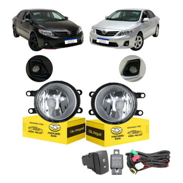 Kit Farol Milha Toyota Corolla 2009 10 11 12 13 14 15 A 2018 Cristal