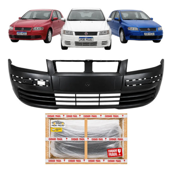 Parachoque Fiat Stilo 2003 04 05 06 2007 Dianteiro Preto Liso Para Pintura