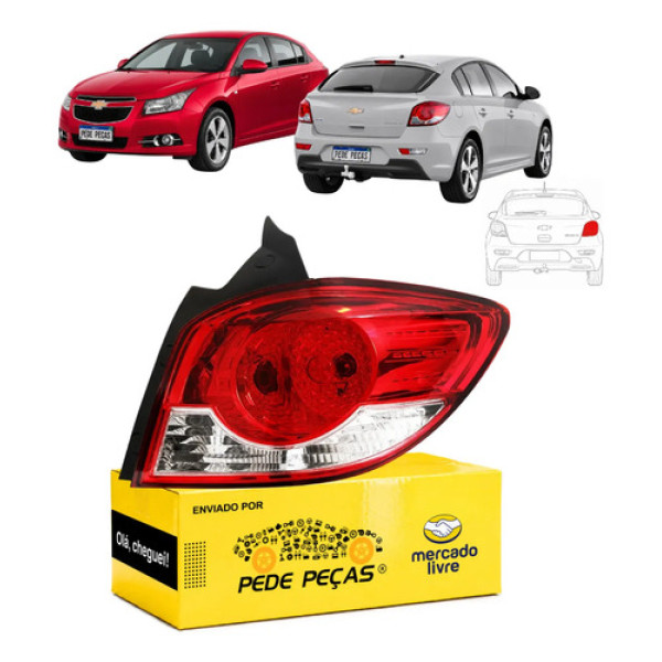Lanterna Traseira Gm Cruze Sport6 Lt Ltz 2012 A 2016 Ld Direito/passageiro Vermelho
