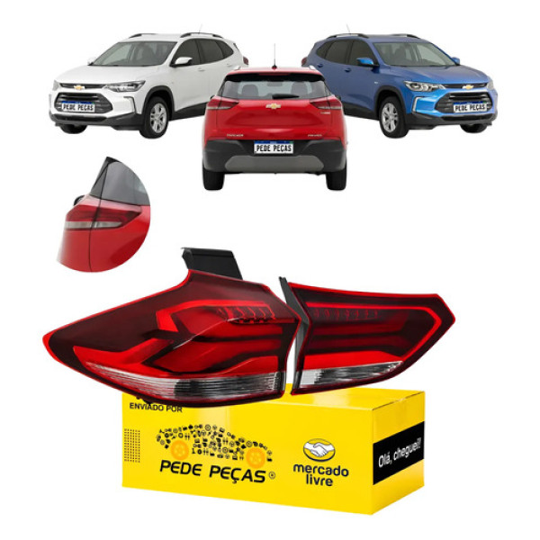 Par Lanterna Canto Tampa Gm Tracker 2020 21 A 2025 C/led Le Esquerdo/motorista Vermelho Cristal
