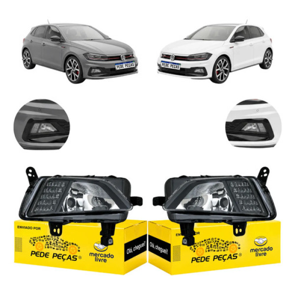 Par Farol Milha Auxiliar Vw Polo Gts 2018 19 20 A 2022 C/led Cristal