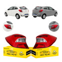 Par Lanterna Traseira Ford Ka Hatch 2019 2020 2021 Cristal Ambos Lados Vermelho Cristal