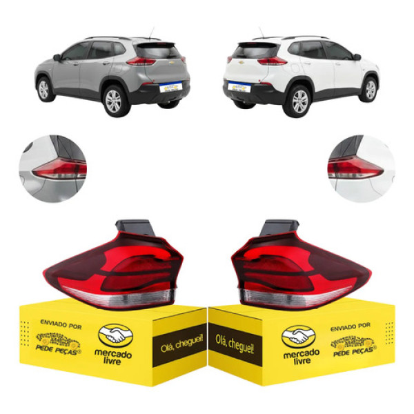 Par Lanterna Sinaleira Tracker 2020 21 22 A 2025 S/led Canto Ambos Lados Fumê