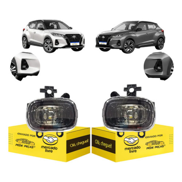 Par Farol Milha Nissan Kicks 2022 2023 2024 2025 Com Led