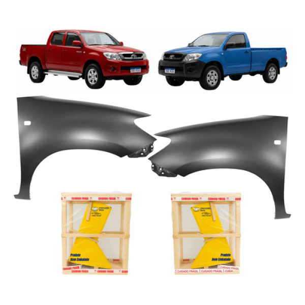 Paralama Hilux 2006 2007 2008 09 10 2011 S/furo Moldura Par