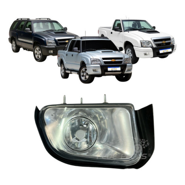 Farol Milha Ld Chevrolet S10 Blazer Pit Bull 2001 A 2008 Cristal