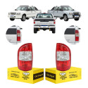 Par Lanterna Traseira Chevrolet S10 2009 2010 2011 Cristal Ambos Lados Vermelho Cristal