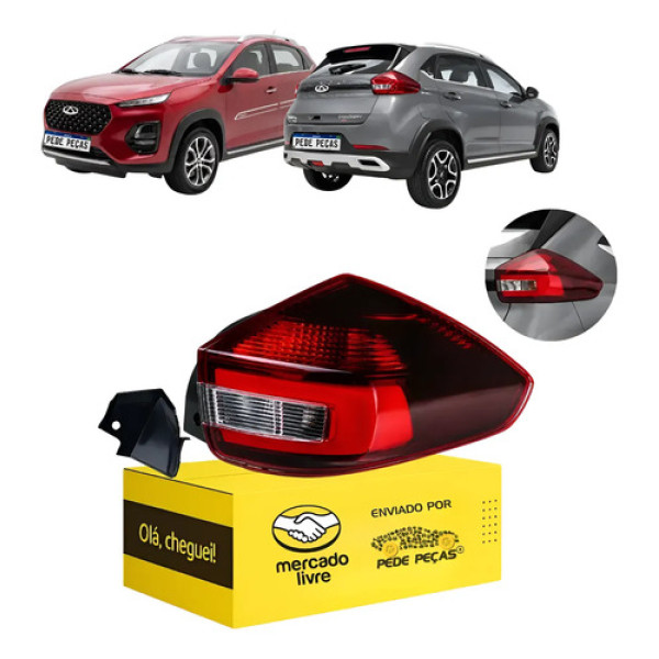 Lanterna Sinaleira Caoa Chery Tiggo 3x 2021 2022 2023 Ld Direito/passageiro Vermelho/fumê