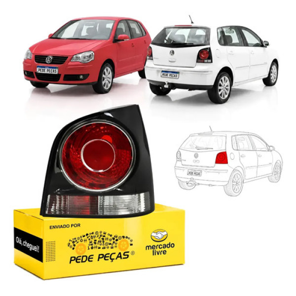 Lanterna Sinaleira Vw Polo Hatch 2007 08 09 A 2014 Fumê Ld Direito/passageiro Fumê