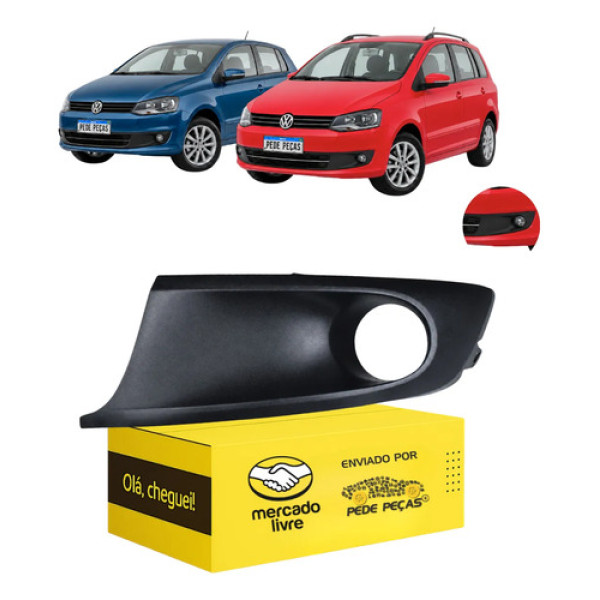 Moldura Farol Milha Vw Fox Spacefox 2010 2011 2012 A 2014 Le Preto Esquerdo