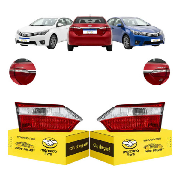 Par Lanterna Tampa Toyota Corolla 2015 2016 2017 S/led Ambos Lados