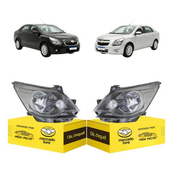 Par Farol Chevrolet Cobalt 2011 12 13 14 2015 Cromomix Ambos Lados
