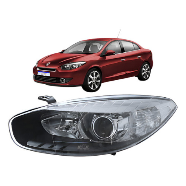 Farol Renault Fluence Fume Elétrico Sem Xenon 2014 A 2018 Le Esquerdo/motorista
