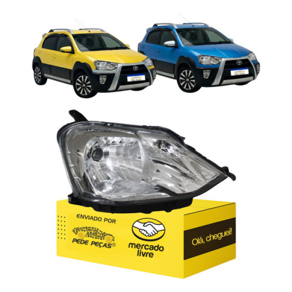 Farol Toyota Etios Cross 2014 2015 2016 2017 2018 L.d Novo Direito/passageiro