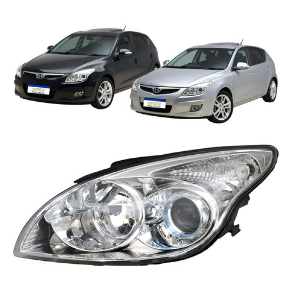 Farol I30 2008 A 2013 Cromado Foco Duplo Manual Esquerdo/motorista