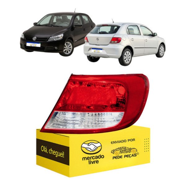 Sinaleira Traseira Vw Gol G5 2009 2010 2011 2012 2013 Ld Direito/passageiro Vermelho
