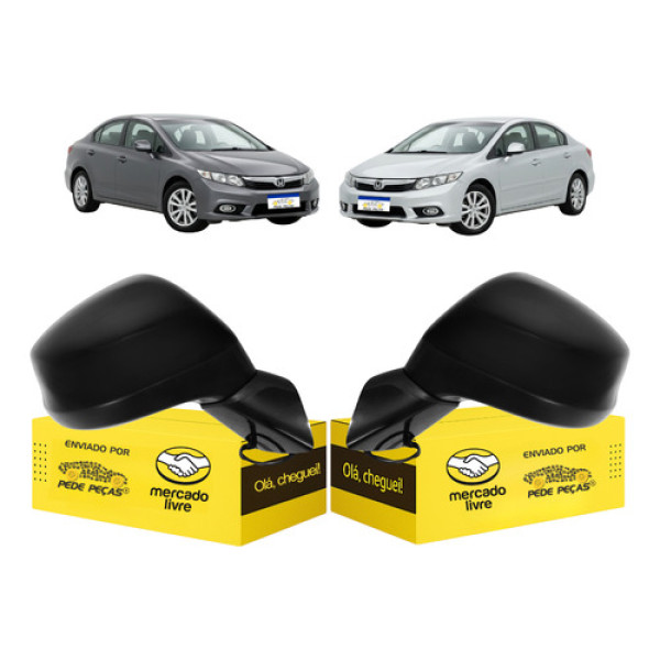 Par Retrovisor Honda Civic 3 Fios 2012 2013 2014 2015 2016