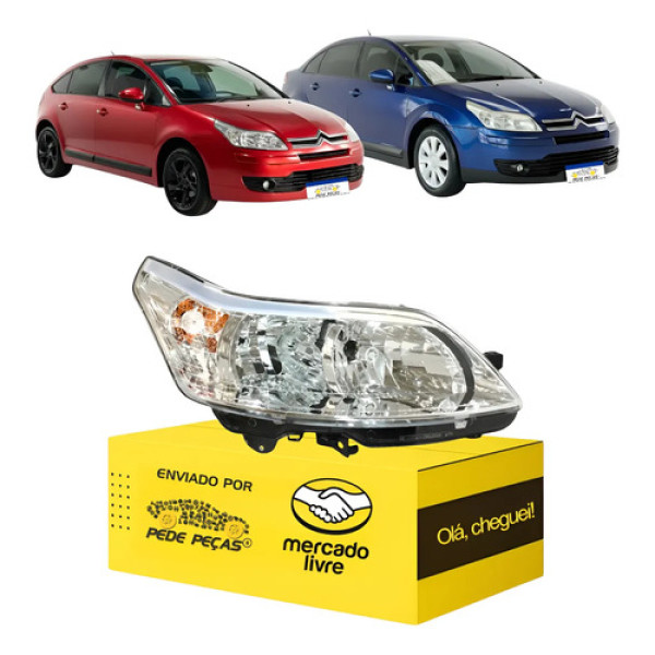Farol Citroen C4 Pallas 2007 08 09 10 A 2013 Foco Duplo Ld Direito/passageiro