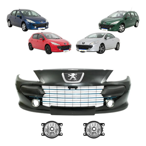 Kit Parachoque Peugeot 307 2007 2008 2009 2010 2011 2012 Preto