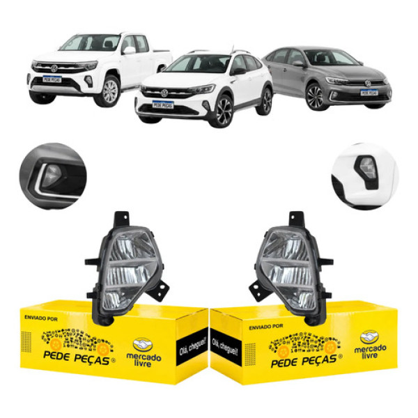 Par Farol Milha Vw Amarok Nivus Virtus 2020 21 22 23 A 2026 Cristal
